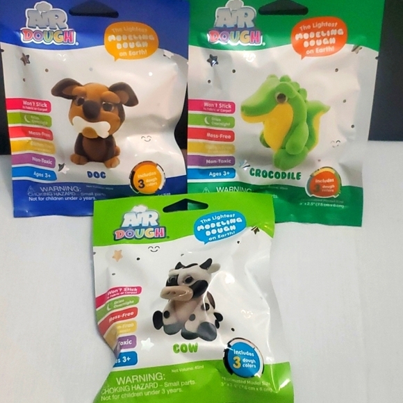 Air Dough-Set of 3 (Cow, Crocodile, Dog) - Picture 1 of 4